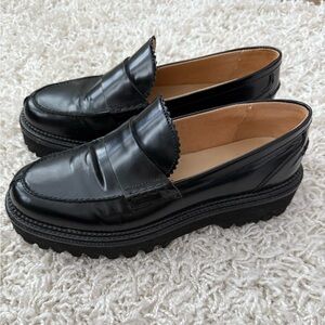 H&M Chunky Black Leather Loafers